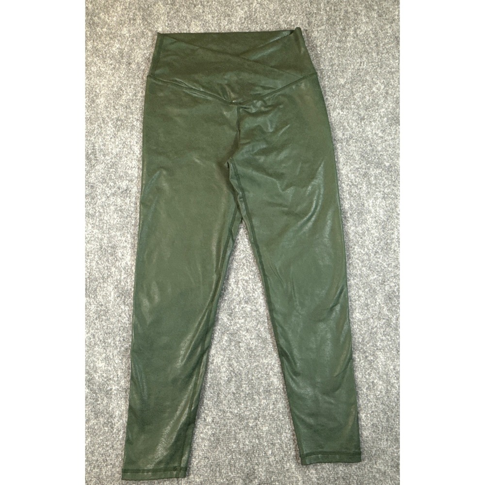 Offline by Aerie Real Me Crossover Large Green High Waisted Crackle Leggings